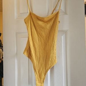 Yellow bodysuit tank top